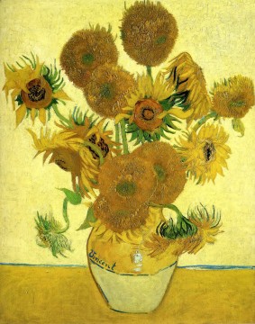 Vincent Van Gogh Painting - Bodegón Jarrón con quince girasoles Vincent van Gogh